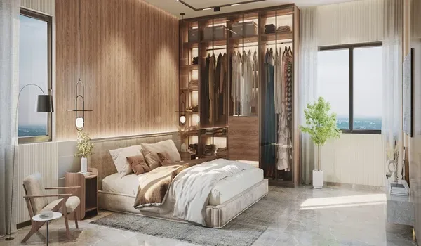 Secondary bedroom interior layout in a Sattva Courtyard apartment, East Bengaluru